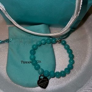 Tiffany & co Amazonite  heart tag beaded bracelet
